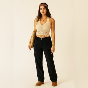 Pete & Greta Johnny Was Navy Cargo Pants Size 12